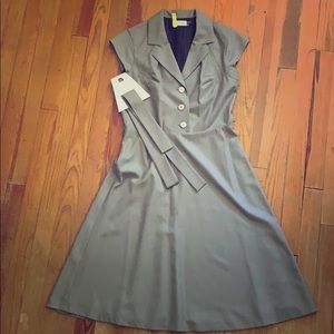 SALE! 🖤 Calvin Klein Grey Collared Dress w Belt 8